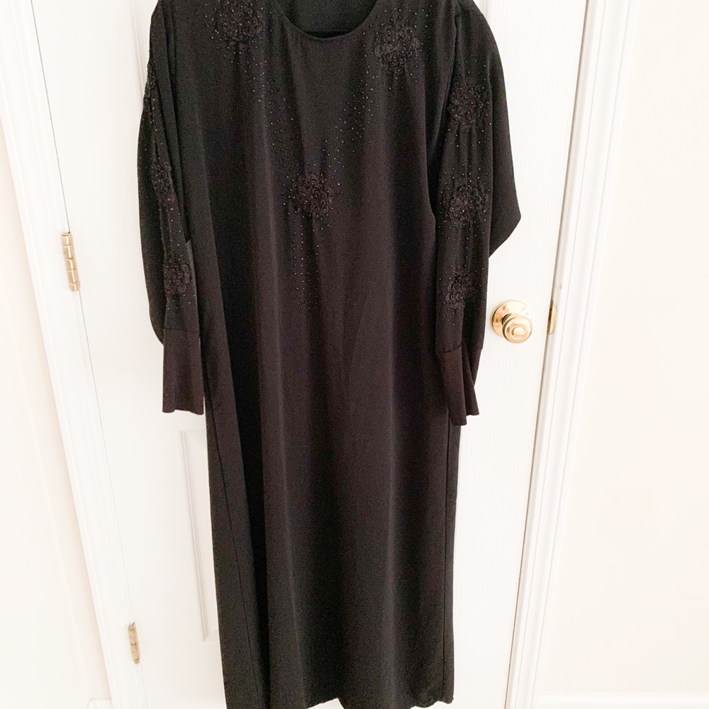 Black abaya with beadwork